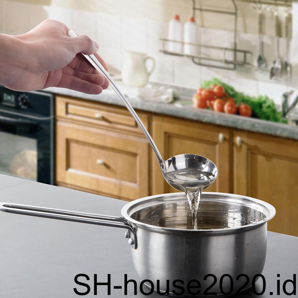 Sendok Seprator Stainless Steel Anti Panas Sendok Sup Grease Colander Ladle Saringan Minyak Kichen Aksesoris Untuk Restoran