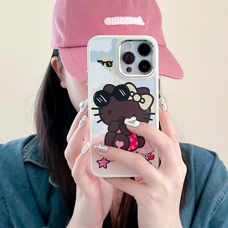 Summer Holiday Kitty Soft Silicon Case HP iP iPhone 12 13 14 Pro Max 11 Girl Woman FTD Casing Apple