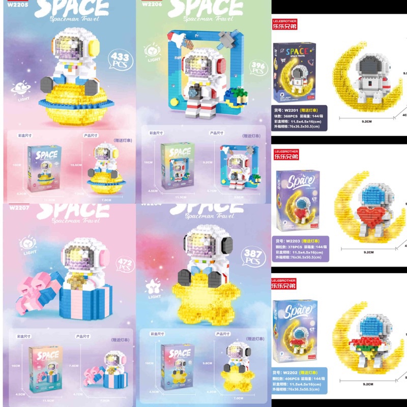 PGC Nano Block Astronaut Model DIY Mainan Balok Bangunan Bata Kit Anak Anak Mainan Pendidikan