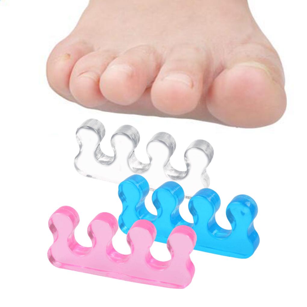 2pasang Pemisah Jari Kaki Foot Spacer Pedicure Perlengkapan Warna-Warni Ukuran Kompak Tanpa Burrs Operasi Sederhana Posture Corrector