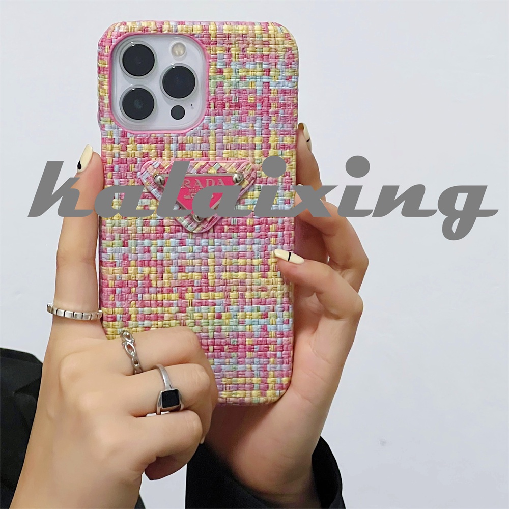 Casing Soft Phone Tekstur Warna-Warni Untuk iPhone 14 Pro Max 13 Pro Max 12 Pro Max11 Casing Soft Prada 3D