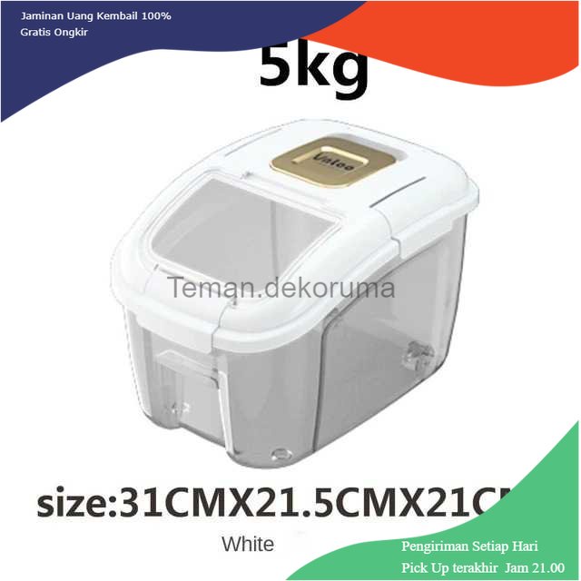 TD - DPR VALOO Tempat Beras Rice Container Box Insect Proof 5KG - 8279