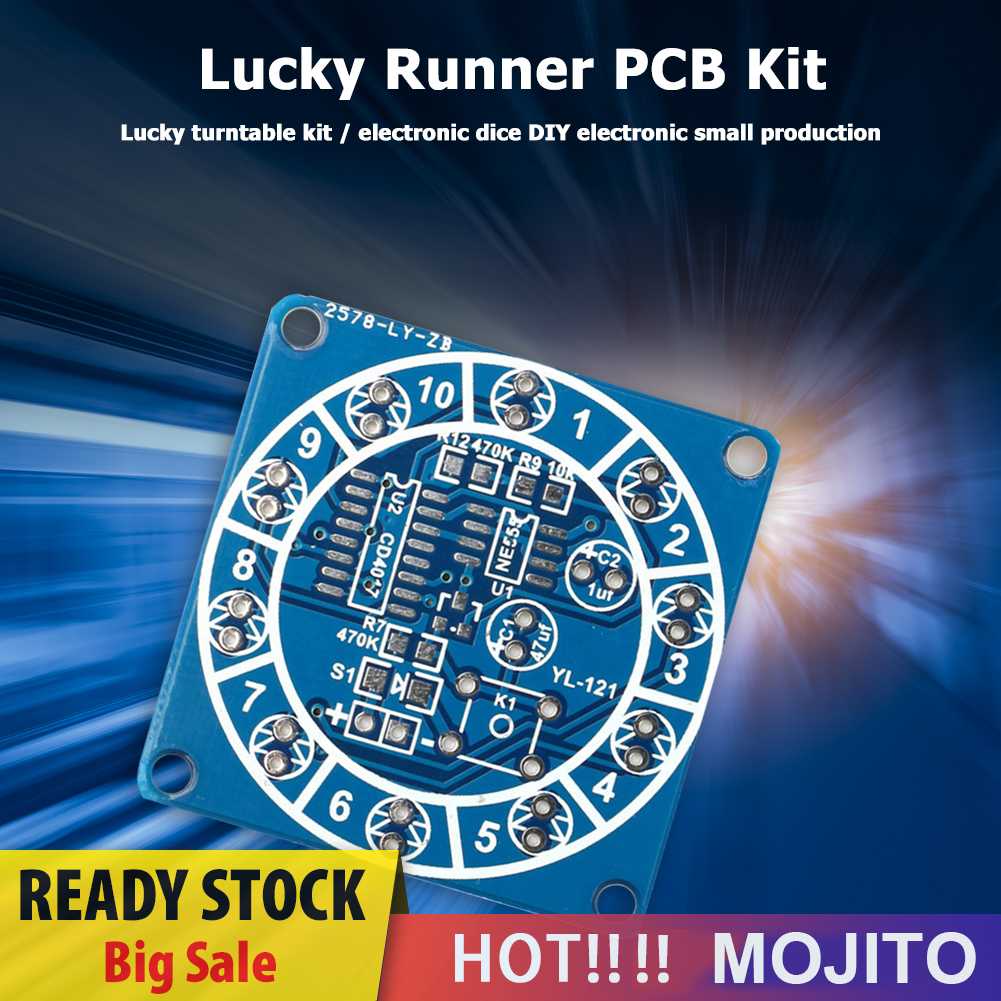 Lucky Rotary Suite Electronic Suite Turntable CD4017 Ne55 Kit Lampu LED Sendiri