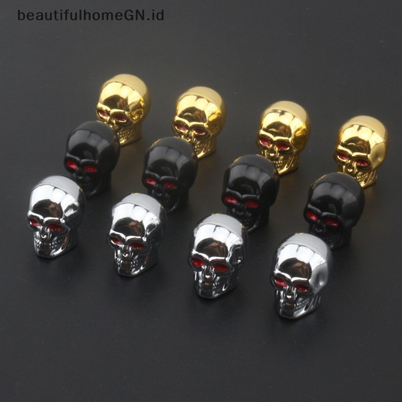 {Cantik} Tutup Klep Tengkorak Colokan Roda Mobil ABS Untuk Alloy Wheels Tire Valve Cap Auto Valve Cover Nipple Caps Untuk Mobil Motor Sepeda~