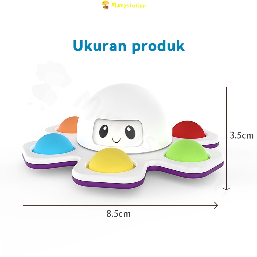 Mumystation mainan gyro gurita kecil Menarik Mainan berputar yang mendidik untuk anak-anak