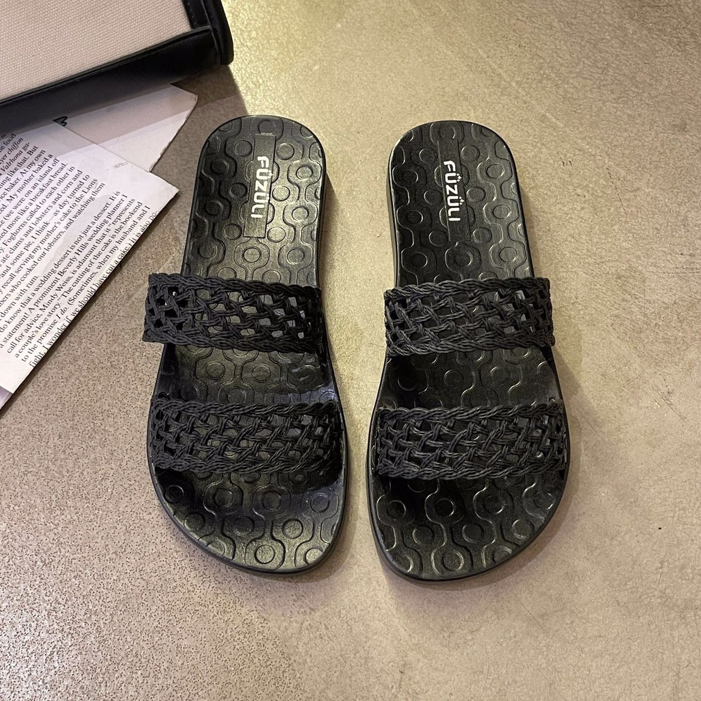 SHOEGALLERY TG1720 Sandal Selop Jelly Tali Dua Wanita Import Sandal Flat Karet Wanita Kekinian