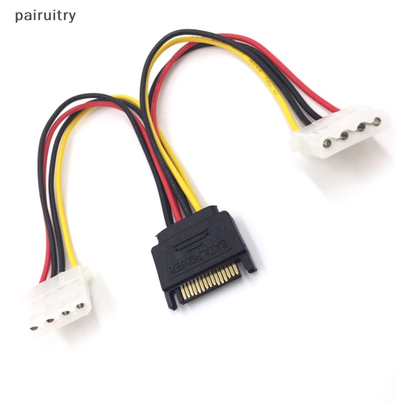 Prt Sata Revolusi Ke IDE Kabel Listrik SATA15pin Male Head Satu Titik Dua Port Serial Ke Dual 4pin Female Sata Ke IDE PRT