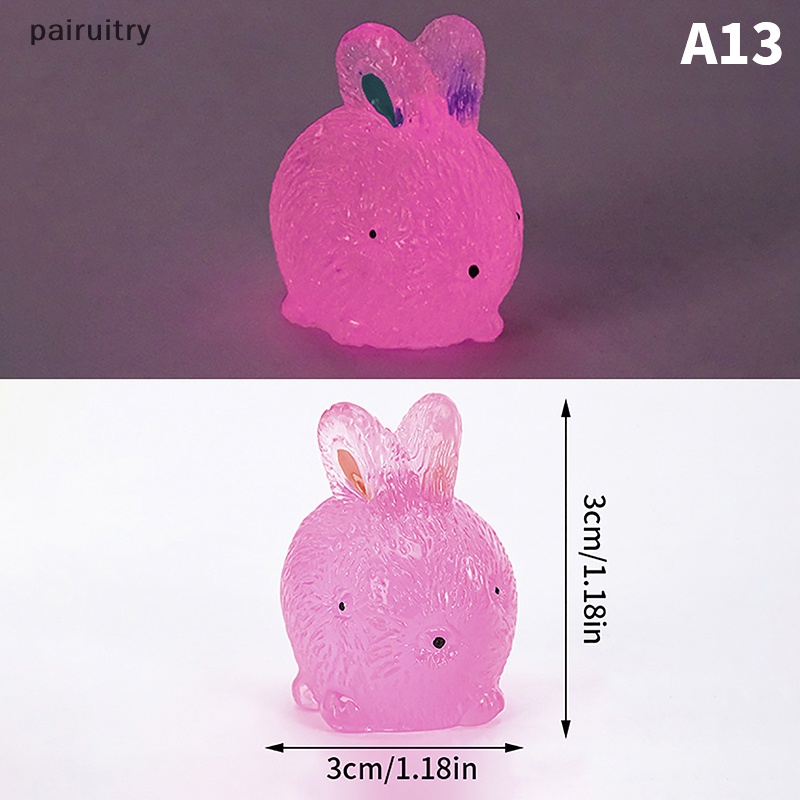 Prt 2pcs Mini Neon Kelinci Ornamen Miniatur Angka Kelinci Kecil Resin Kerajinan Tangan Lanskap Mikro Dekorasi Rumah Boneka PRT