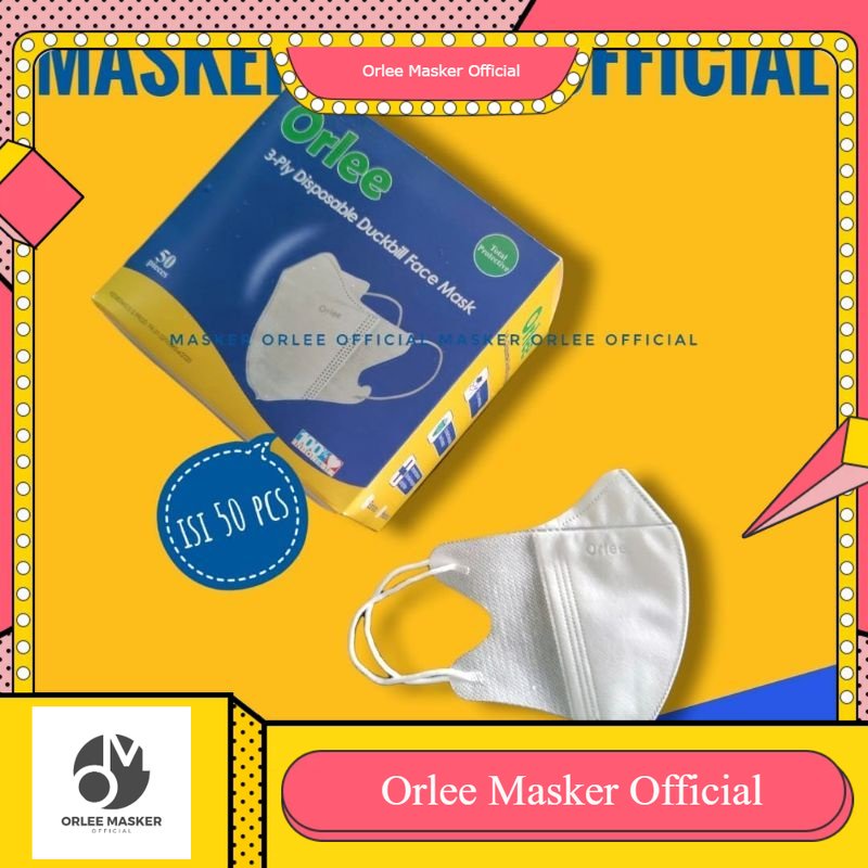 MASKER ORLEE DUCKBILL BOX (isi 50) ORIGINAL 100% EARLOOP HEADLOOP PROMO KEMENKES