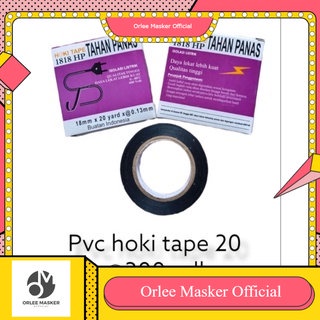 ISOLASI LISTRIK HOKI TAPE 18mm x 20 yard, isolasi hitam tebal / PVC HOKI TAPE