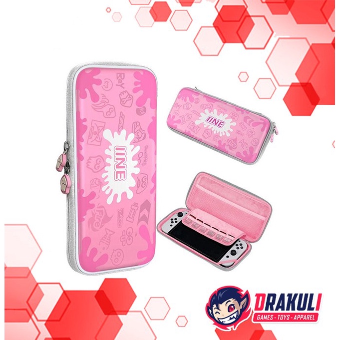 Nintendo Switch Iine Eva Storage Case Bag - Splatoon 3 Pink Edition