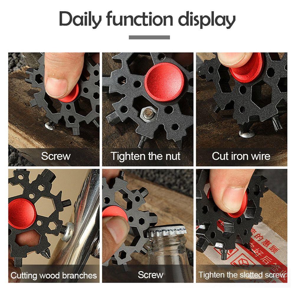 POPULAR Populer Snowflakes Spanner Alat Survival Multifungsi Pembuka Botol Perbaikan Sepeda
