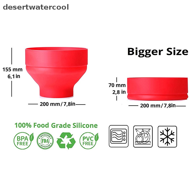 Deid Mangkok Popcorn Dengan Tutup Microwave Popcorn Bucket Pembuat Popcorn Kreatif Lipat Martijn
