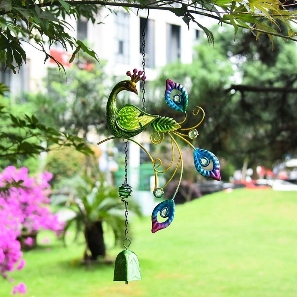 [Elegan] Suncatcher Kreatif Kualitas Tinggi Visual Kerajinan Logam Hadiah Ulang Tahun Dekorasi Rumah Besi Tempa Menghilangkan Kelelahan Merak Bell Liontin