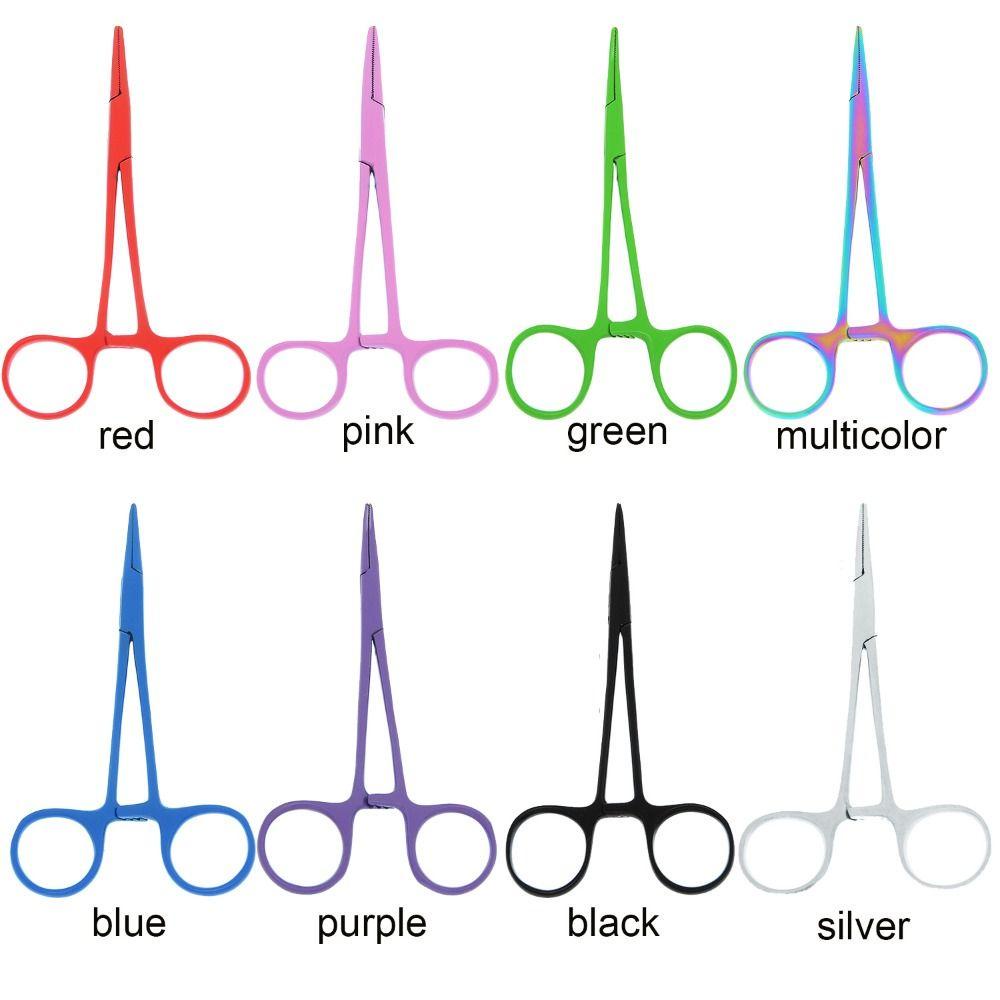 REBUY Rebuy Dog Grooming Gunting 12.5 cm Praktis Tidak Karat Lurus/ Ujung Lengkung Tahan Lama Aksesoris Hewan Peliharaan Cat Surgical Forceps