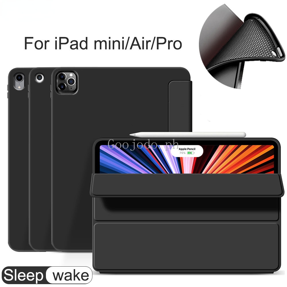 Untuk ipad 9.7 inch 10.2 inch 10.5 10.9 10th 5 6 7 8 9 10 th Gen mini 1 2 3 4 Air Pro 11.0 Tablet Smart Case flip Tri Lipat Lengan Soft shell Cover