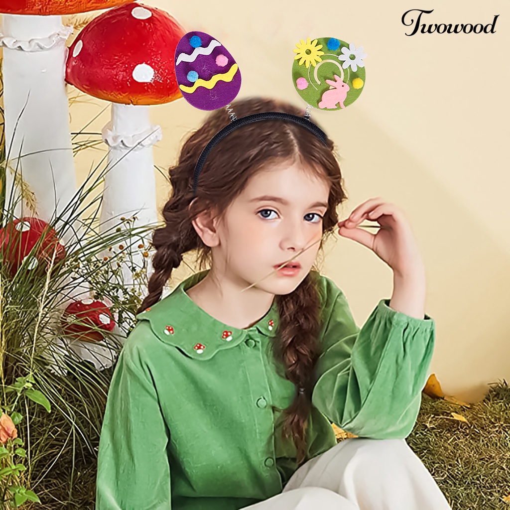 Twowood easter Headband Elastis Desain Kartun Indah Happy-easter Adorable Head Hoop Festival Props