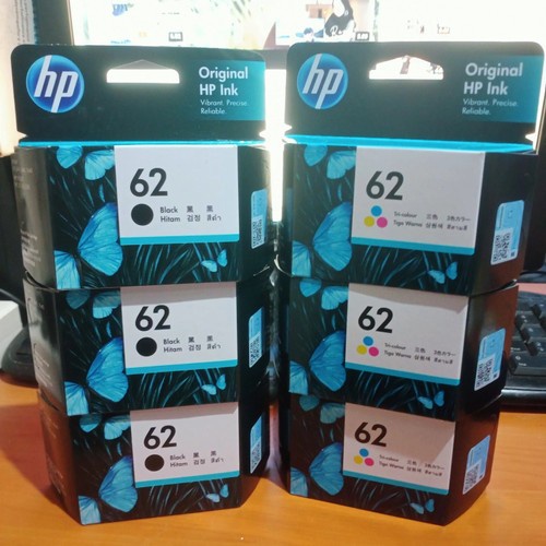 tinta printer hp 62 black hp 62 color - Hitam