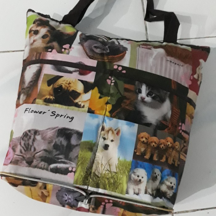 

TERMURAH Tas lipat belanja seleting ,tote bag serba guna