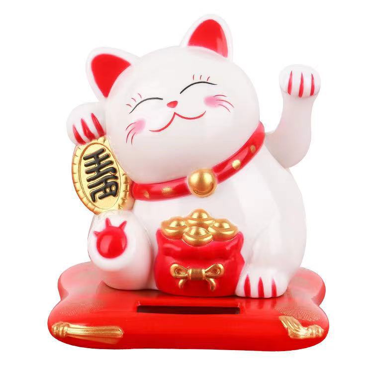 RB Kucing Keberuntungan Bertenaga Surya Dashboard Ornamen Mobil Dashboard Mobil Hoki Kucing Pejuang