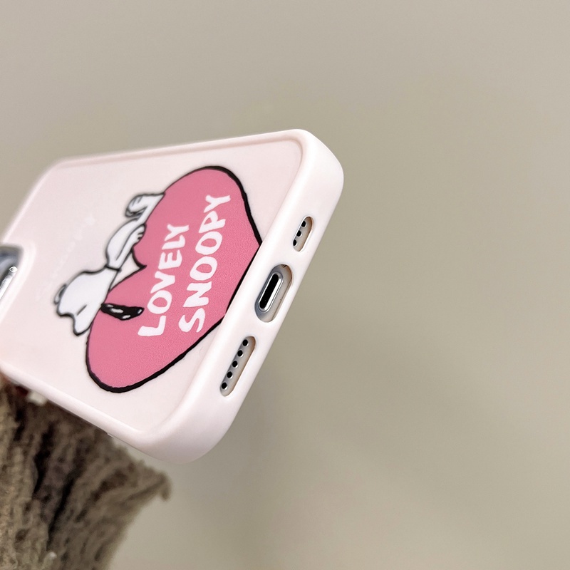 All New Electroplated Camera Skin Silicone Soft Case IPhone 11 12 13 14 Pro Max Women's Fashion Gift Cute Cartoon Phone Case Pink Love Snoopy