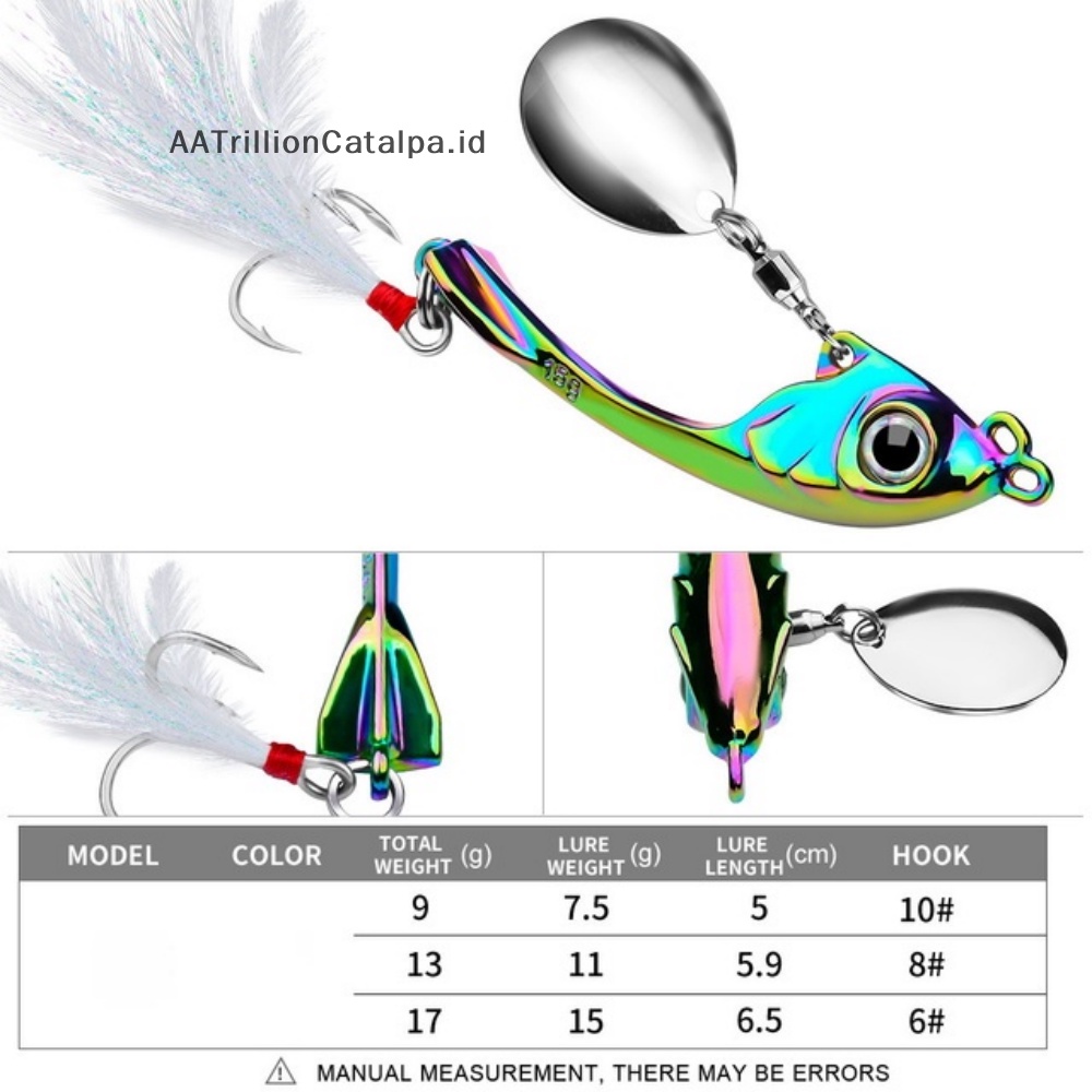 Aatrillioncatalpa Spinner Umpan 9g 13g 17g Metal Vib Fishing Lure Troli Rotag Sendok Wobbler S ID