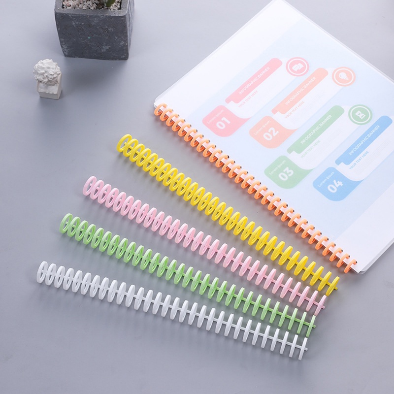 30lubang Ring Jilid Plastik Loose-leaf/ Detachable Buckle Spring Spiral Rings Binder Strip Untuk Kertas A4 Notebook Perlengkapan Kantor