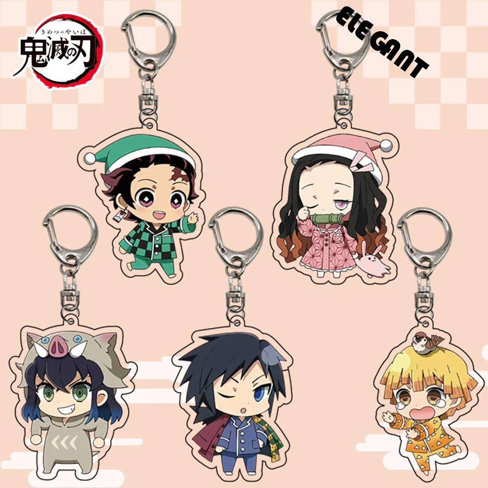 [Elegan] Hadiah Gantungan Kunci Demon Slayer Akrilik Kimetsu No Yaiba Miniatur Inosuke Scultures Key Ring