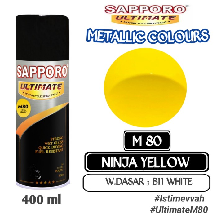 

M80 NINJA YELLOW SAPPORO ULTIMATE 400ml Cat Semprot Pylok Pilok Pylox