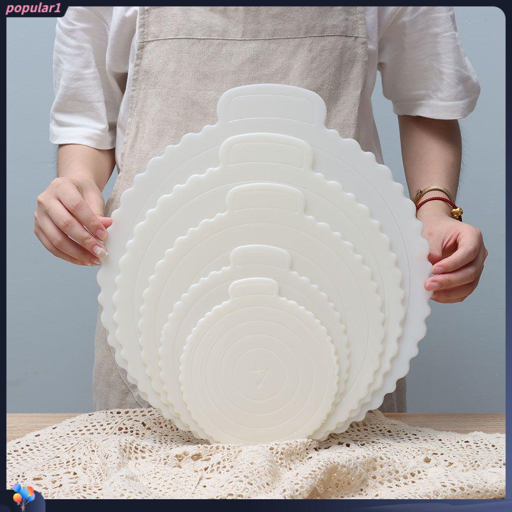 Populer Papan Kue4 /6 /8 /10 /12inch Pesta Ulang Tahun Reusable Mousse Plastic Dessert Tray