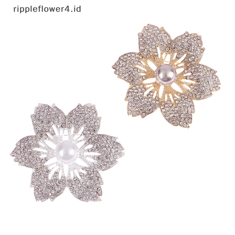 {rippleflower4.id} Bros Bauhinia Temperamen Elegan Setelan Mutiara Wanita Korsase Bunga Tombol Cardigan Aksesoris Pin Perhiasan Hadiah~
