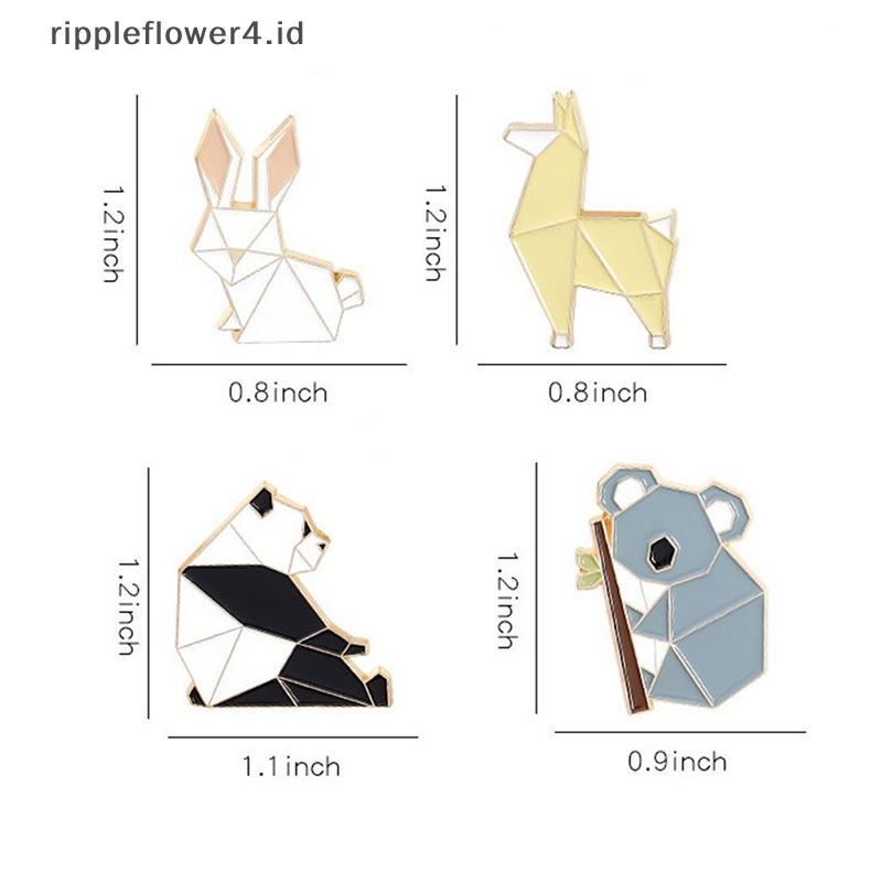 {rippleflower4.id} Pin Enamel Hewan Panda Koala Alpaka Kelinci Bros Tas Pakaian Kerah Pin Lencana~