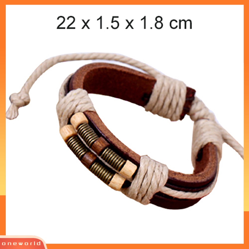 [WOD] Gelang Multilayer Gaya Punk Bahan Kulit Imitasi Unisex Braided Bracelet Untuk Pesta