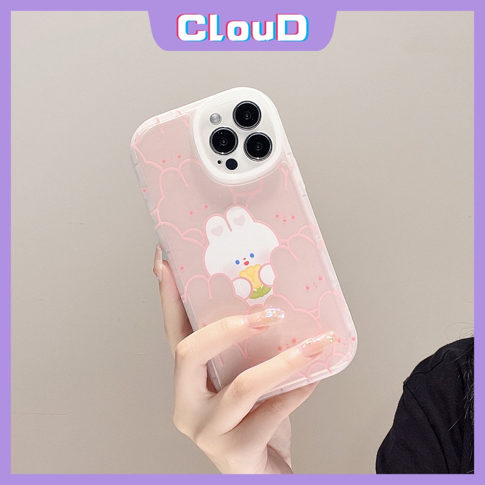 Case Untuk Redmi 10A 9C 12C A1 9 9A 9T 10 10C Note 9s 10 Pro 9 10s 10 11 11Pro+11s 8k40s Mi 12 11T 11 Lite POCO X3 NFC Pro M3 F4 Kelinci Lucu Tulip Kartun Soft Cover Ikatan Simpul 3D