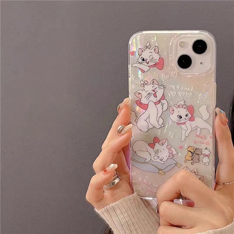 Cocok Untuk iPhone 14pro Max iPhone Phone Case Double-layer Dicetak Pola Kucing Kompatibel Dengan Iphone13 13pro 13prm iPhone 11 11pro 14plus 12Pro Max Shockproof TPU Phone Case