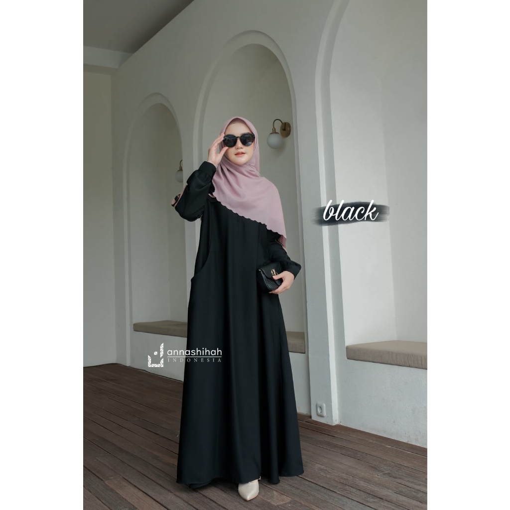 MERONA-GAMIS YORIS POLOS ALULA DRESS EXSLUSIVE ANNASIHAH/ALULA DRESS/gamis polos wanita muslimah