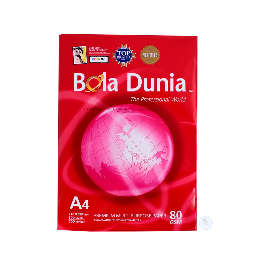 

BOLA DUNIA - Office Paper Kertas Print A4 80 Gram - Box
