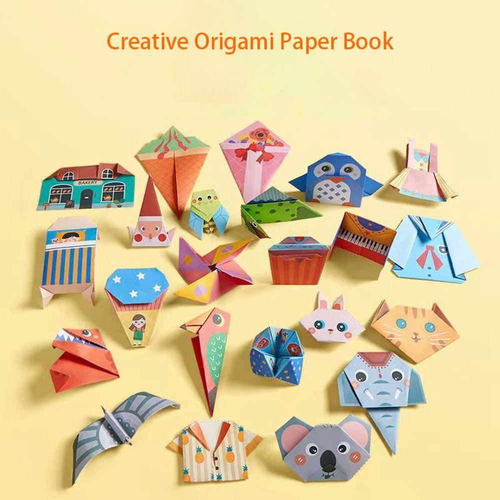 REBUY Rebuy Origami Paper Book Game Edukasi Siswa Keluarga Anak Handmade Tk Mainan Lipat Motif Hewan Puzzle 3D