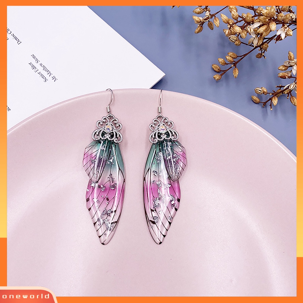 [WOD] Anting Fashion Wanita Berlian Imitasi Serangga Sayap Kupu-Kupu Ear Hook Perhiasan Hadiah