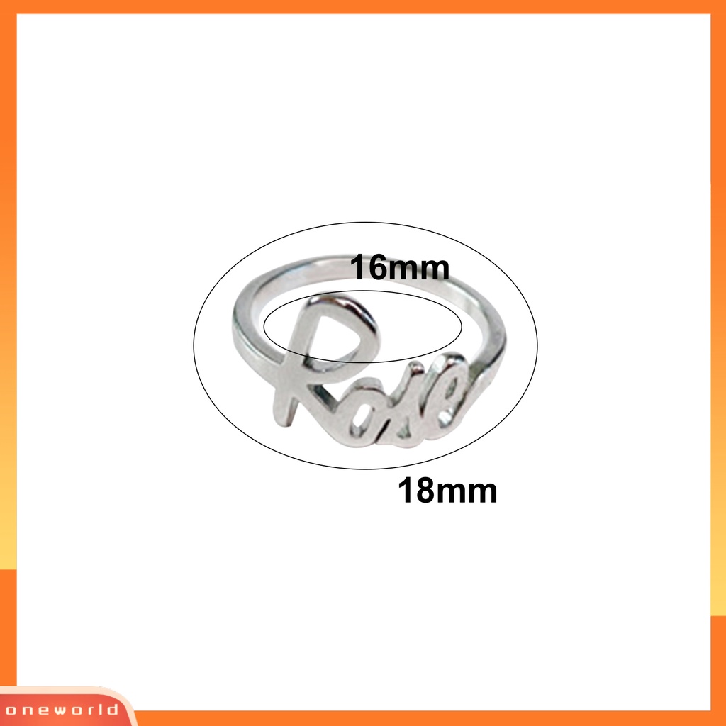 [WOD] Cincin Hitam-Pink Huruf Member Desain Idola Peripherals Alloy Cincin Jari Hias Untuk Unisex