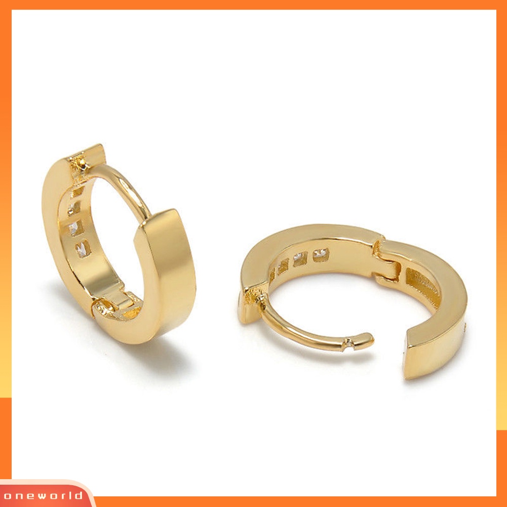 [WOD] Lady Girl Berlian Imitasi Bertatahkan Elegan Telinga Hoops Studs Huggie Earrings Perhiasan