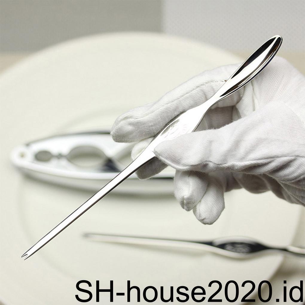 4buah/set Stainless Steel Kerupuk Seafood Reusable Dual End Grafir Cermin Dipoles Tahan Panas Garpu Tang Alat