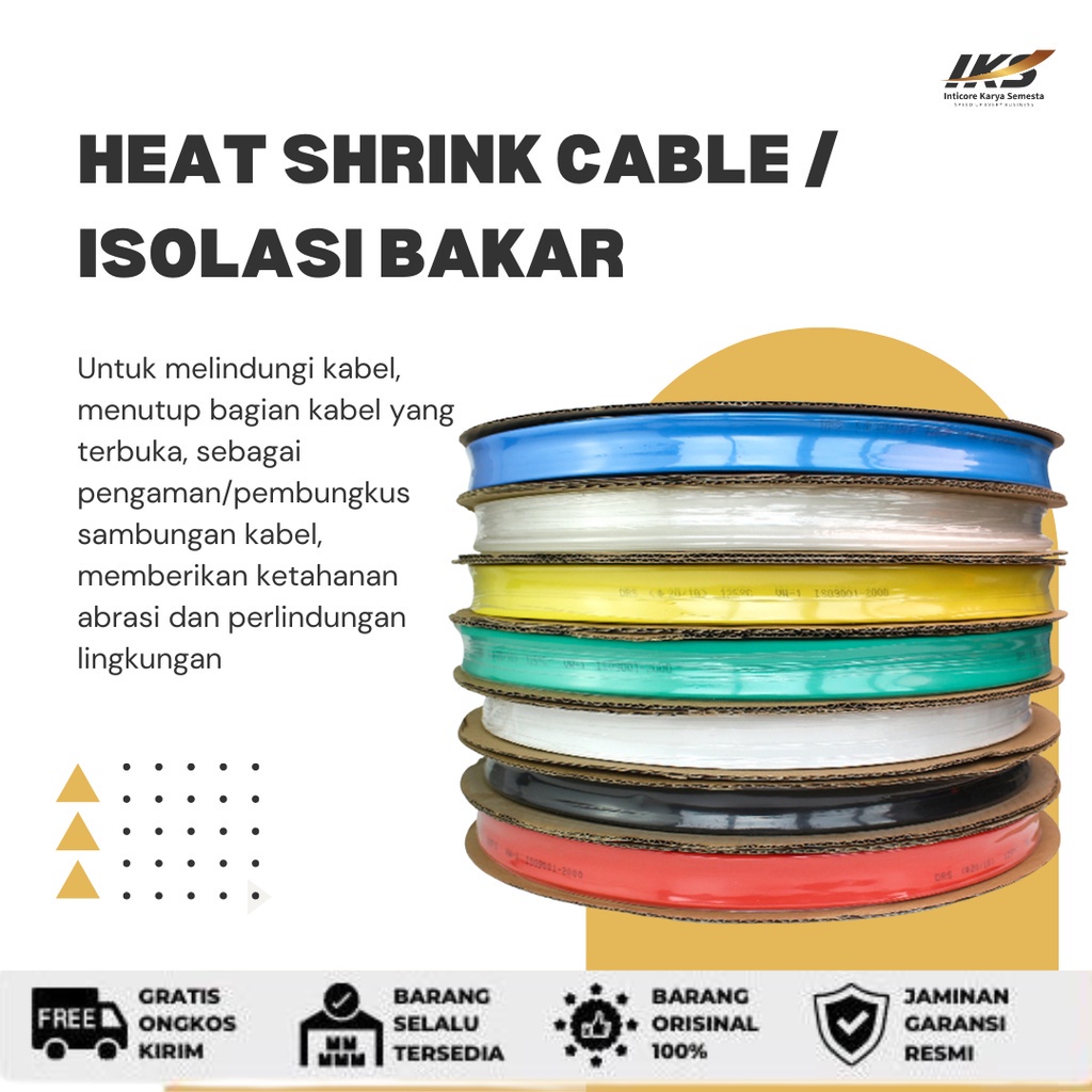 Heat Shrink / Selongsong Isolasi Bakar untuk Pelapis Pelindung Kabel