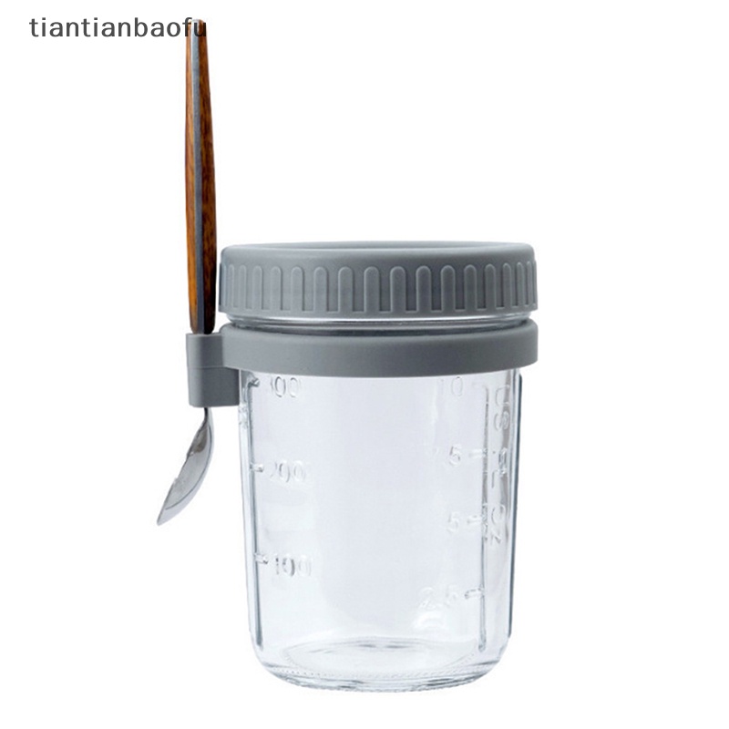 [tiantianbaofu] 350 /600ML Semalam Oats Susu Salad Buah Wadah Penyimpanan Makanan Breakfast Cup Boutique