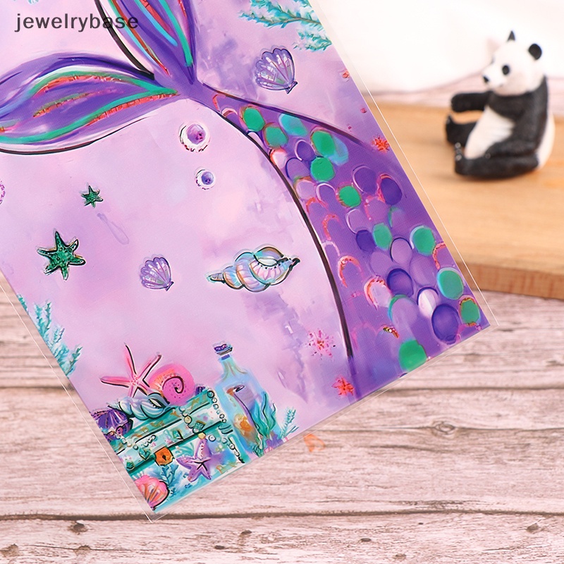 [jewelrybase] 50pcs Mermaid Party Candy Bags Biscuit Packing Bag Mermaid Tas Hadiah Ulang Tahun Butik