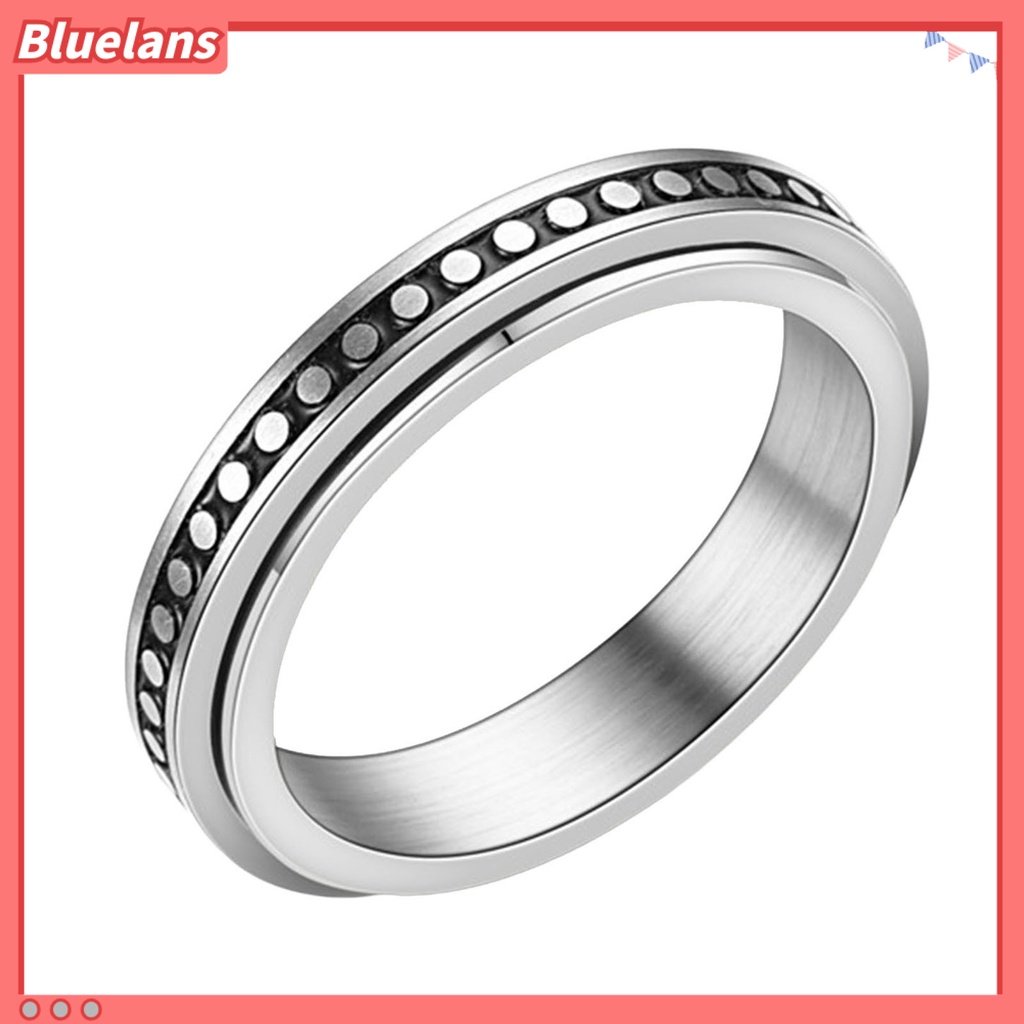 [BLS] Cincin Unisex Geometris Artistik Titanium Steel Cincin Jari Luar Dapat Diputar Untuk Pesta