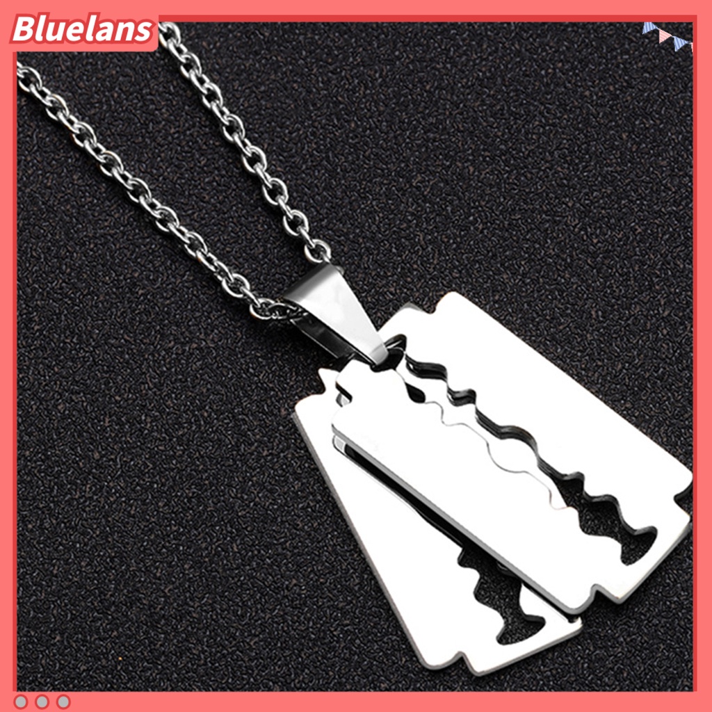 [BLS] Rantai Klavikula Pisau Liontin Kepribadian Geometris Electroplating Anti Karat Dekorasi Leher Hypoallergenic Fashion Warna Perak Liontin Kalung Untuk Pacaran