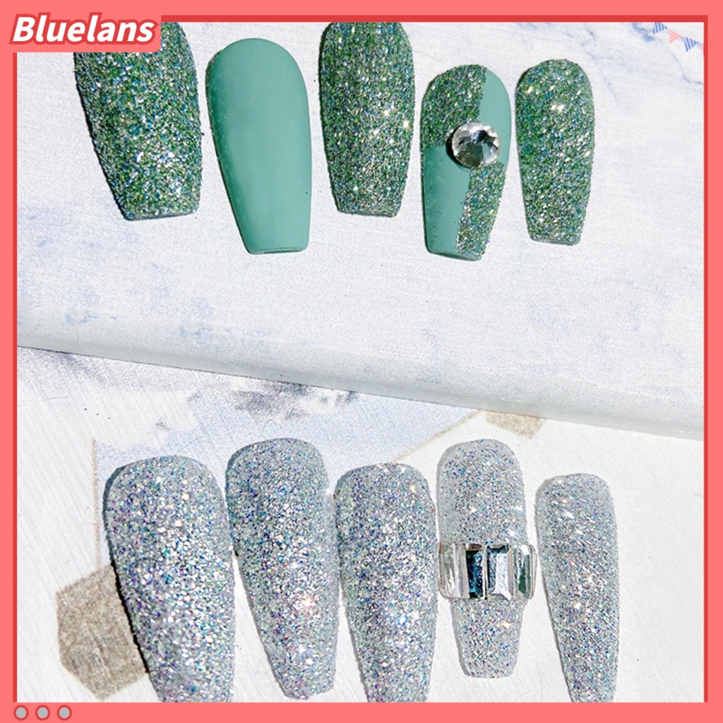 [BLM] 2pcs Cepat Kering Tahan Lama Glitter Nail Art Bubuk Pigmen DIY Manicure Decor