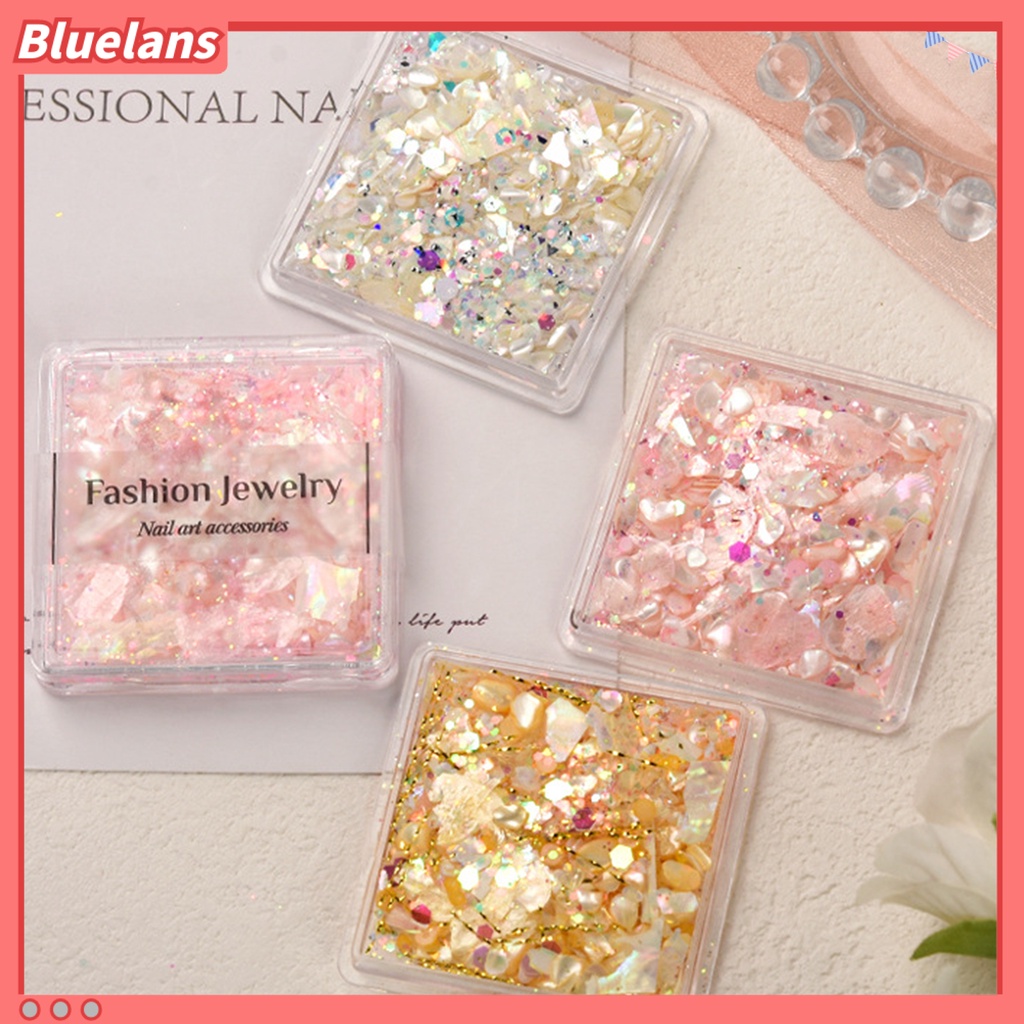 [BLM] 1kotak Paku Payet Sangat Tipis Mengkilap Efek Visual Warna Hidup Mudah Diterapkan Nail Art Shell Fragmen DIY Membuat Kerajinan Perlengkapan Kuku