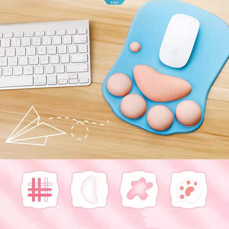 Gadis Lucu Telapak Kucing Hitam Kartun Asrama Kantor Mouse Pad Pergelangan Tangan Pad Silikon Kreatif Mouse Pad Wrist Pad [ZK]